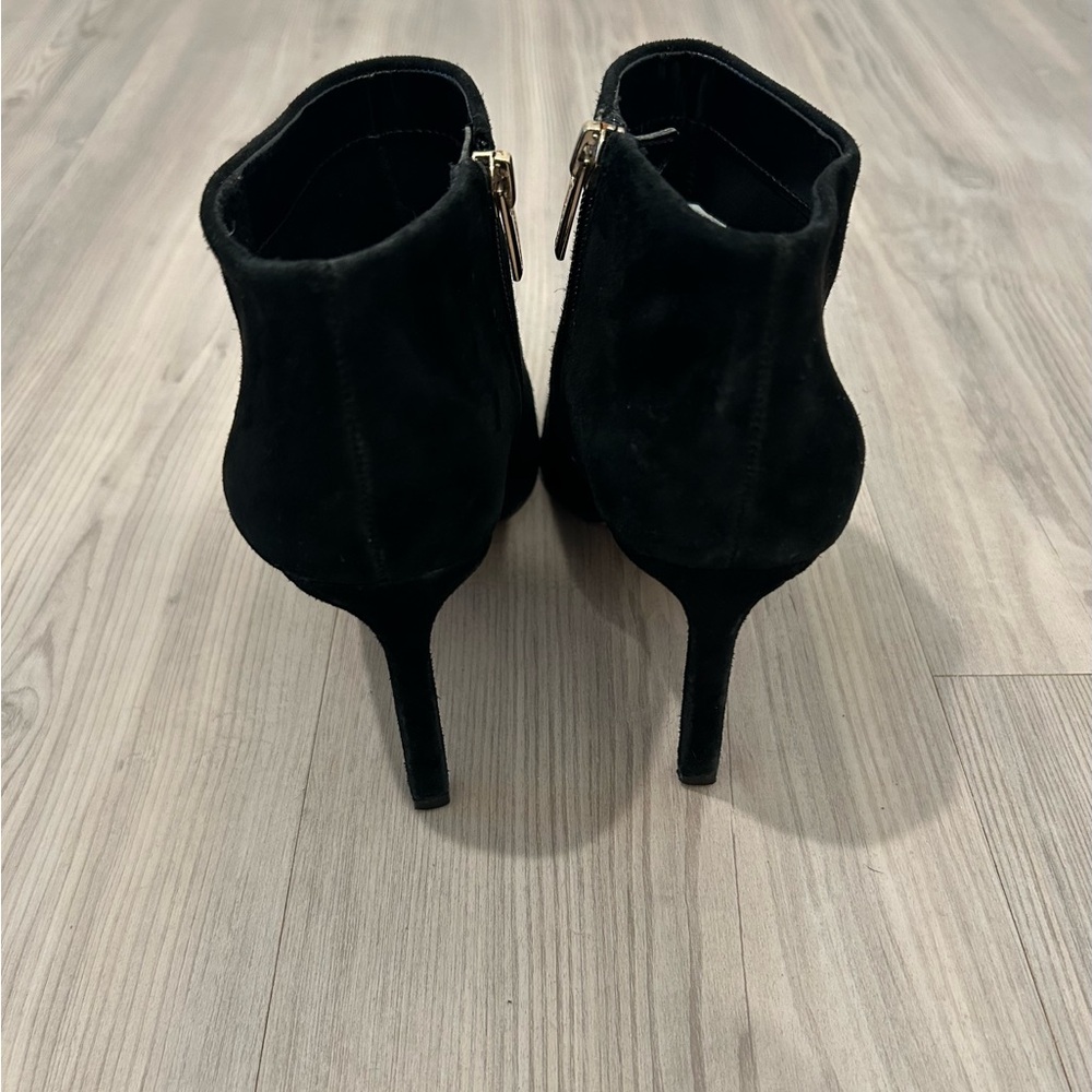 Vince Camuto Black Suede Pointed Toe Ankle Booties - Picture 7 of 9